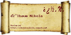 Ölbaum Nikola névjegykártya